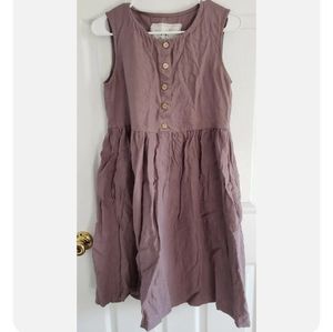 Not Perfect Linen Mama Midi Dress XS Cafe Mocha
